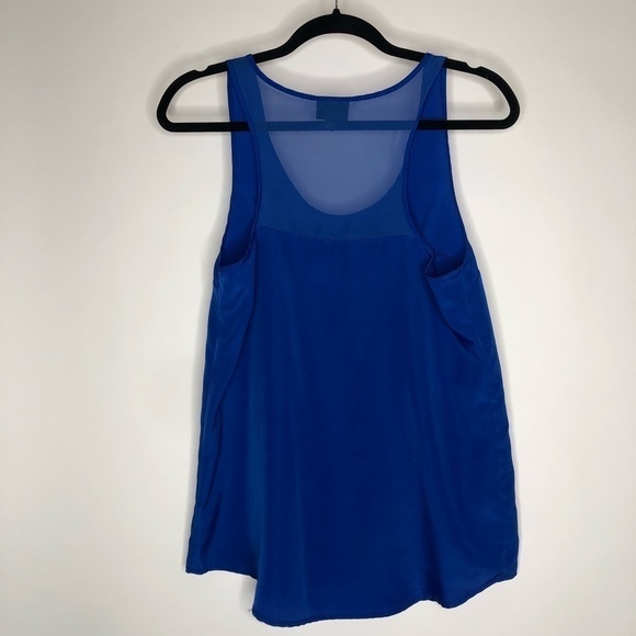 𝅺massimo Cobalt Blue Light Summer High Low Shimmer Flowy Office Dressy Tank Top - Picture 3 of 8